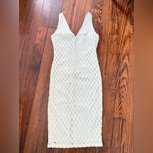 Elizabeth and James White Textured Midi Dress